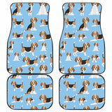 Beagle Dog Blue Background Pattern Front And Back Car Mats 221205 - YourCarButBetter