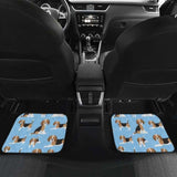 Beagle Dog Blue Background Pattern Front And Back Car Mats 221205 - YourCarButBetter