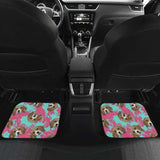 Beagle Muzzles Turquoise Paint Splashes Pink Pattern Front And Back Car Mats 221205 - YourCarButBetter