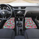 Beagle Muzzles Turquoise Paint Splashes Pink Pattern Front And Back Car Mats 221205 - YourCarButBetter