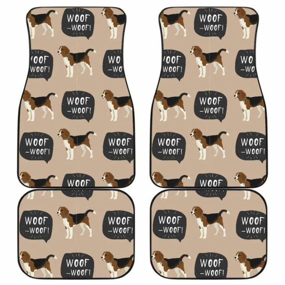 Beagle Pattern Front And Back Car Mats 221205 - YourCarButBetter