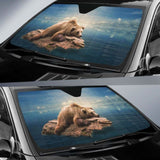 Bear Floating Water 4K Car Sun Shade 102507 - YourCarButBetter