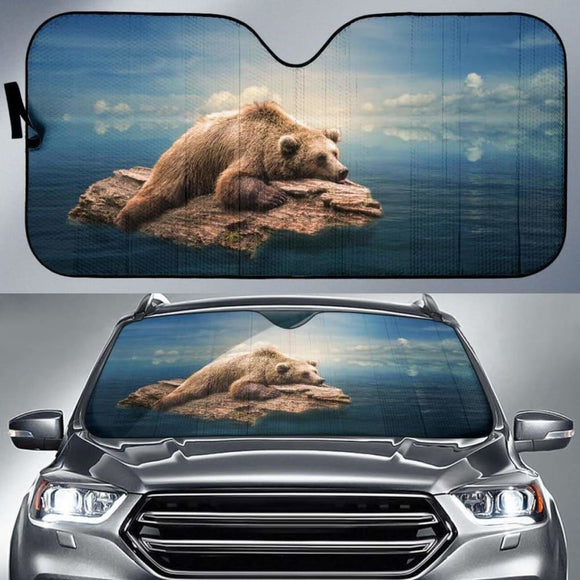 Bear Floating Water 4K Car Sun Shade 102507 - YourCarButBetter