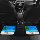 Beautiful Beach Car Floor Mats With Chairs And Palm Tree 211305 - YourCarButBetter