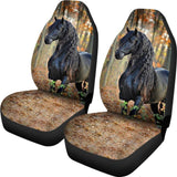Beautiful Black Horse In The Forest Animal Car Seat Covers Amazing Gift Ideas 184610 - YourCarButBetter