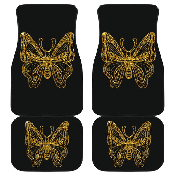 Beautiful Butterfly Gold Custom Car Floor Mats 212203 - YourCarButBetter