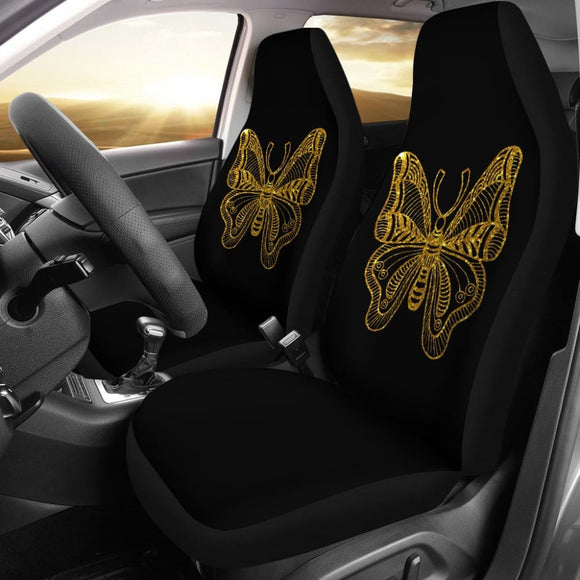 Beautiful Butterfly Gold Custom Car Seat Covers 212203 - YourCarButBetter