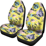 Beautiful Butterfly on Yellow Background Car Seat Covers 171204 - YourCarButBetter