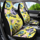 Beautiful Butterfly on Yellow Background Car Seat Covers 171204 - YourCarButBetter