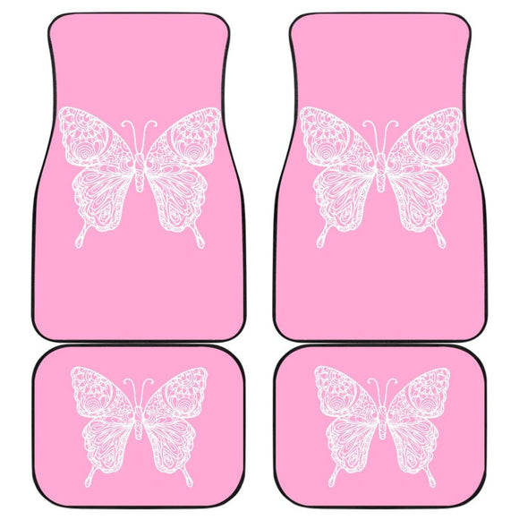 Beautiful Butterfly Pink Custom Car Floor Mats 212203 - YourCarButBetter