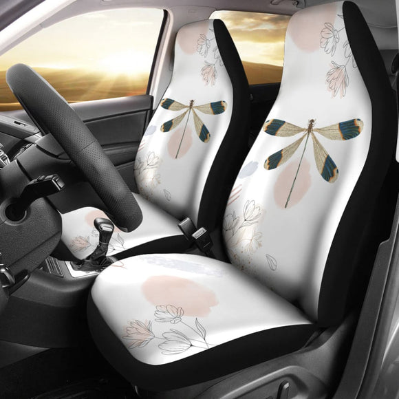 Beautiful Dragonfly and Flower Car Seat Covers 213003 - YourCarButBetter