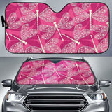 Beautiful Dragonfly Pink Background Car Auto Sun Shades 172609 - YourCarButBetter