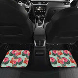 Beautiful Flamingo Tropical Palm Leaves Hibiscus Pateern Background Front And Back Car Mats 201010 - YourCarButBetter