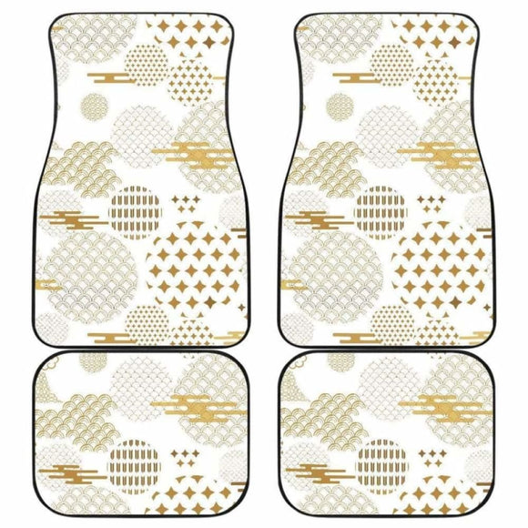 Beautiful Gold Japanese Pattern Front And Back Car Mats 094201 - YourCarButBetter