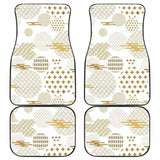 Beautiful Gold Japanese Pattern Front And Back Car Mats 094201 - YourCarButBetter