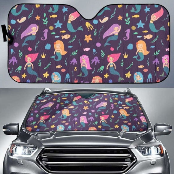 Beautiful Mermaid Fish Jellyfish Algae Other Marine World Car Auto Sun Shades 182102 - YourCarButBetter