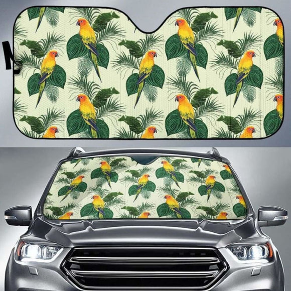 Beautiful Parrot Palm Leaves Pattern Car Auto Sun Shades 182102 - YourCarButBetter