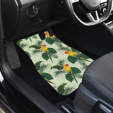 Beautiful Parrot Palm Leaves Pattern Front And Back Car Mats 174914 - YourCarButBetter