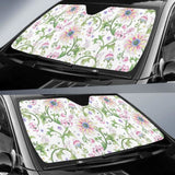 Beautiful Pink Lotus Waterlily Leaves Pattern Car Auto Sun Shades 182102 - YourCarButBetter