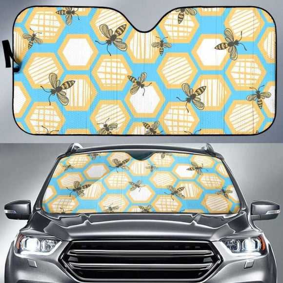 Bee Honeycomb Pattern Car Auto Sun Shades 460402 - YourCarButBetter