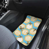 Bee Honeycomb Pattern Front And Back Car Mats 192609 - YourCarButBetter