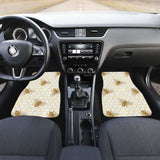 Bee Honeycomb Seamless Design Pattern Front And Back Car Mats 192609 - YourCarButBetter