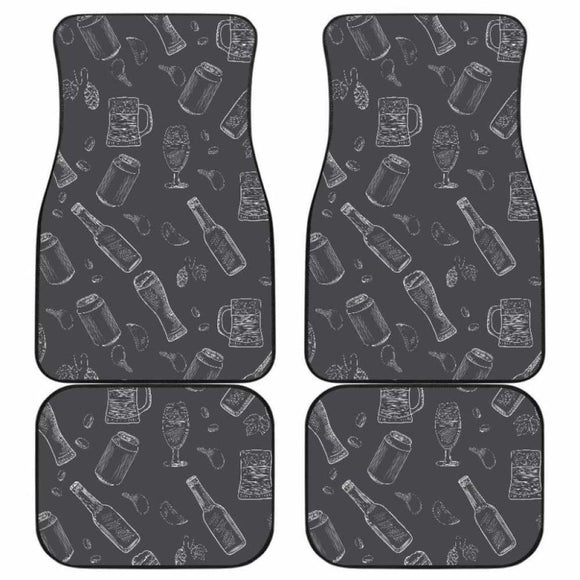 Beer Hand Drawn Pattern Front And Back Car Mats 195016 - YourCarButBetter