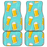 Beer Pattern Green Background Front And Back Car Mats 195016 - YourCarButBetter