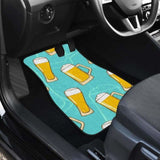 Beer Pattern Green Background Front And Back Car Mats 195016 - YourCarButBetter