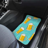 Beer Pattern Green Background Front And Back Car Mats 195016 - YourCarButBetter