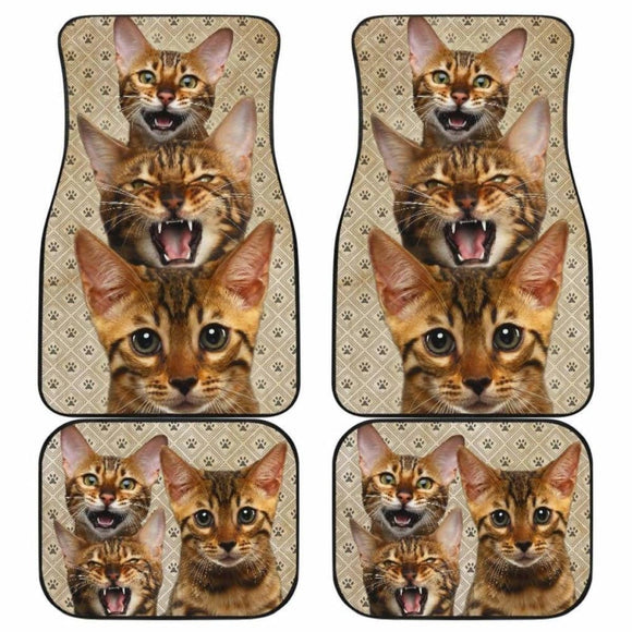 Bengal Cat Car Floor Mats Funny For Bengal Cat Lover 112428 - YourCarButBetter