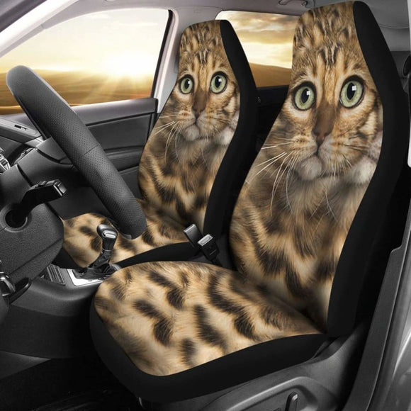 Bengal Cat Car Seat Covers Cute Cat Face 112428 - YourCarButBetter