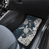 Best Gift Hawaii Kanaka Maoli Sea Turtle Hibiscus Blue Waves Car Floor Mats 210507 - YourCarButBetter