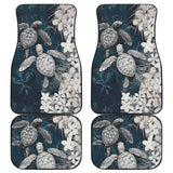 Best Gift Hawaii Kanaka Maoli Sea Turtle Hibiscus Blue Waves Car Floor Mats 210507 - YourCarButBetter