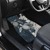 Best Gift Hawaii Kanaka Maoli Sea Turtle Hibiscus Blue Waves Car Floor Mats 210507 - YourCarButBetter