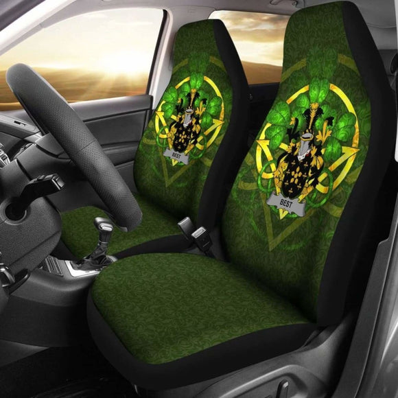 Best Ireland Car Seat Cover Celtic Shamrock (Set Of Two) 154230 - YourCarButBetter