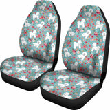 Bichon Frise Flower Car Seat Cover 112428 - YourCarButBetter