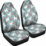 Bichon Frise Flower Car Seat Cover 112428 - YourCarButBetter