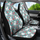 Bichon Frise Flower Car Seat Cover 112428 - YourCarButBetter
