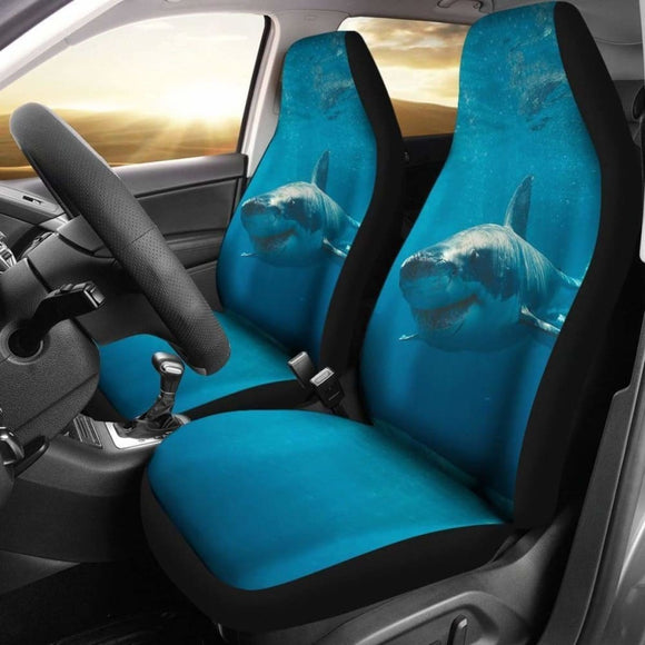 Big Shark In Blue Sea Shark Car Seat Covers 04 102802 - YourCarButBetter