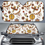 Bison Owl Feather Native American Auto Sun Shades 093223 - YourCarButBetter