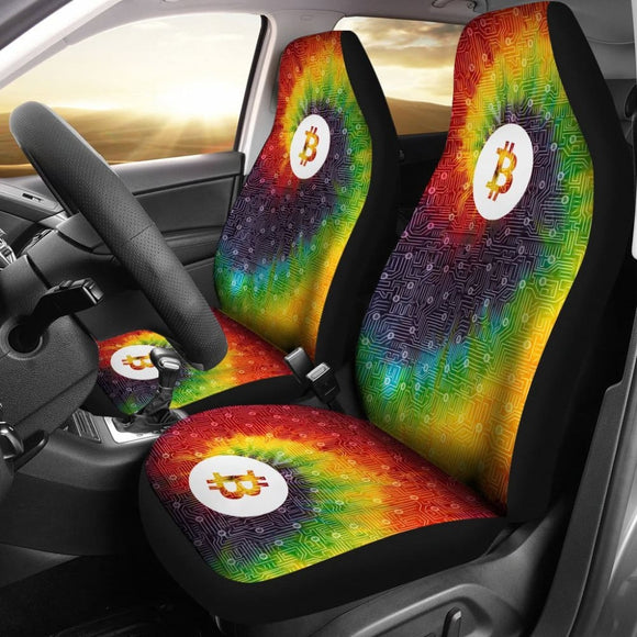 Bitcoin Circuit Board Car Seat Covers - Tie Dye 174510 - YourCarButBetter