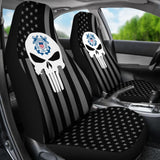 Black American Flag US Coast Guard Car Seat Covers 210701 - YourCarButBetter