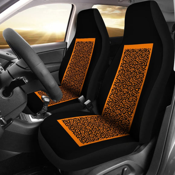 Black And Brown Leopard Skin Print Car Seat Covers 211504 - YourCarButBetter