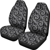 Black And Gray Tie Dye Car Seat Covers Front Seat Protectors 154230 - YourCarButBetter