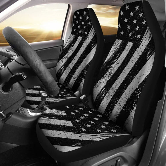 Black And White American Flag Car Seat Covers 103131 - YourCarButBetter