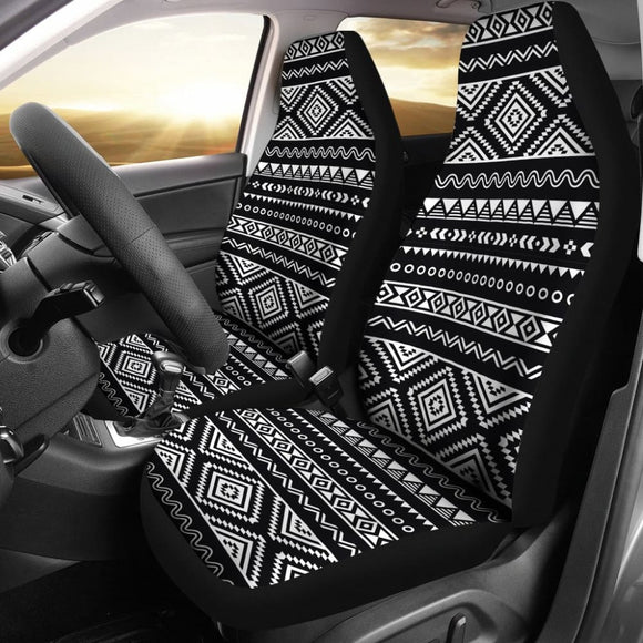 Black And White Car Seat Covers Aztec Design 174510 - YourCarButBetter
