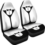 Black And White Cocktail Bartender Car Seat Covers 211601 - YourCarButBetter