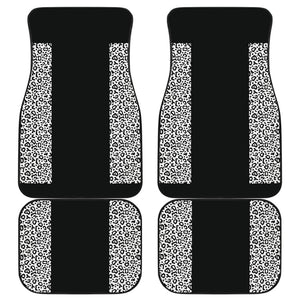Black And White Leopard Skin Print Car Floor Mats 211504 - YourCarButBetter