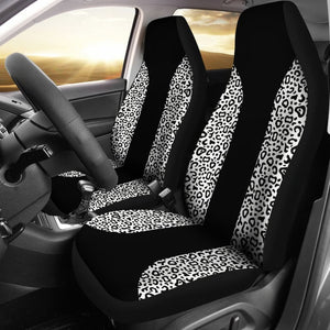 Black And White Leopard Skin Print Car Seat Covers 211504 - YourCarButBetter